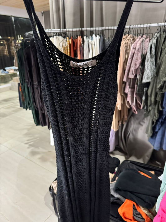 Lusana black knit dress