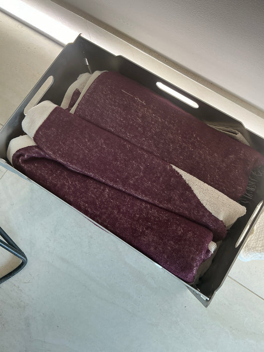 Burgundy bone Towel