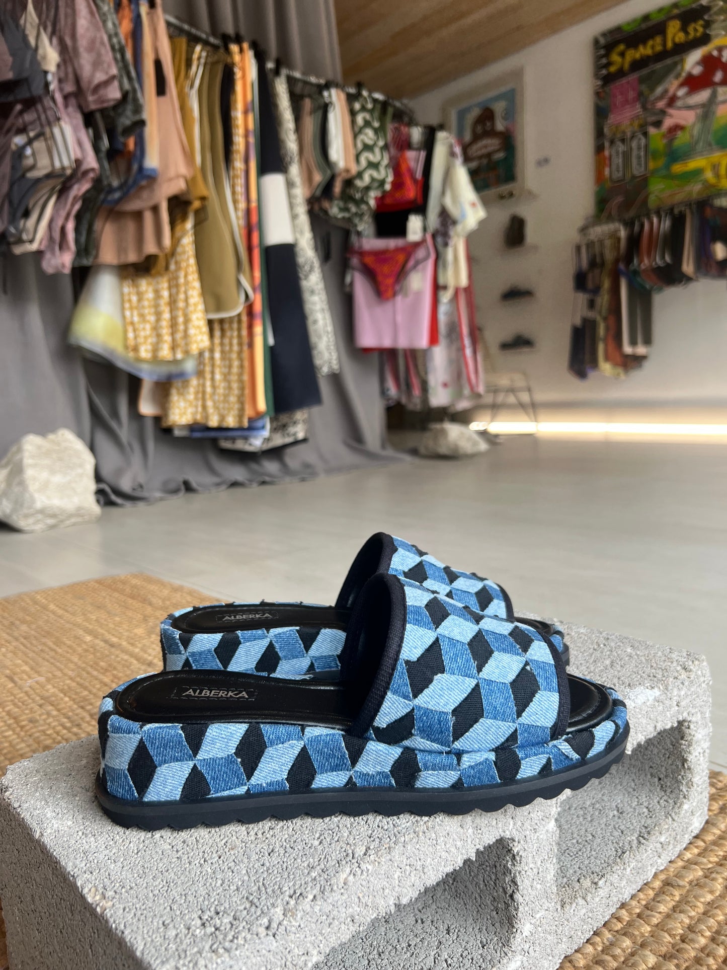 Zinc Alberka shoes - woven denim slides