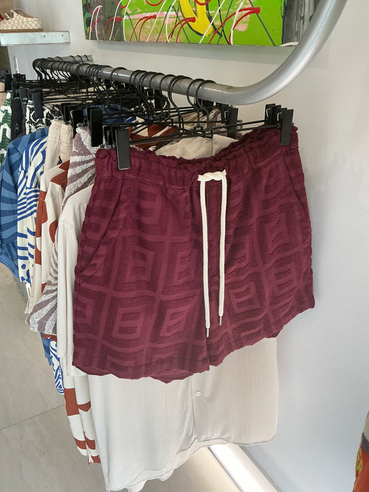 Burgundy Terry shorts